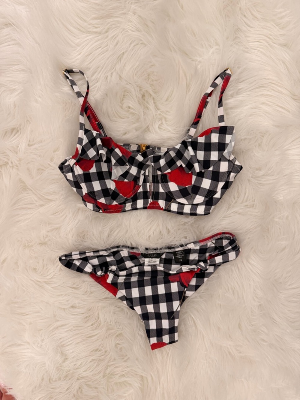 Guess Gingham Check Bikini Set